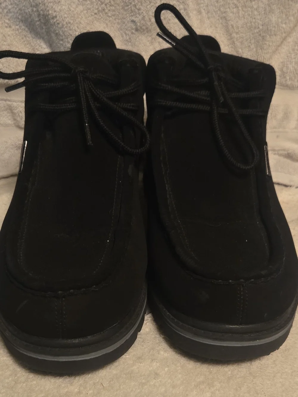 Men's Lugz Black Suede-Like Lace-Up Casual Boots Size 10